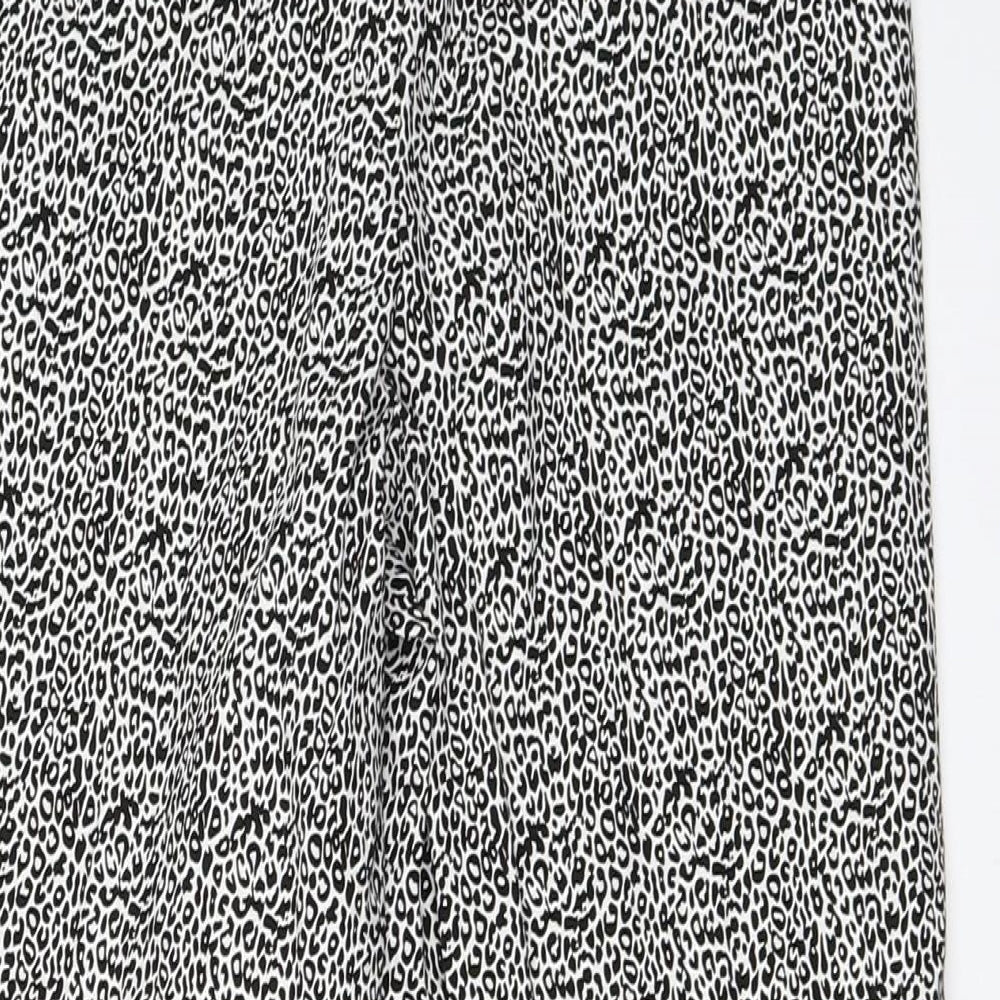 Julipa Womens White Animal Print Cropped Trousers Size 10 L21 in