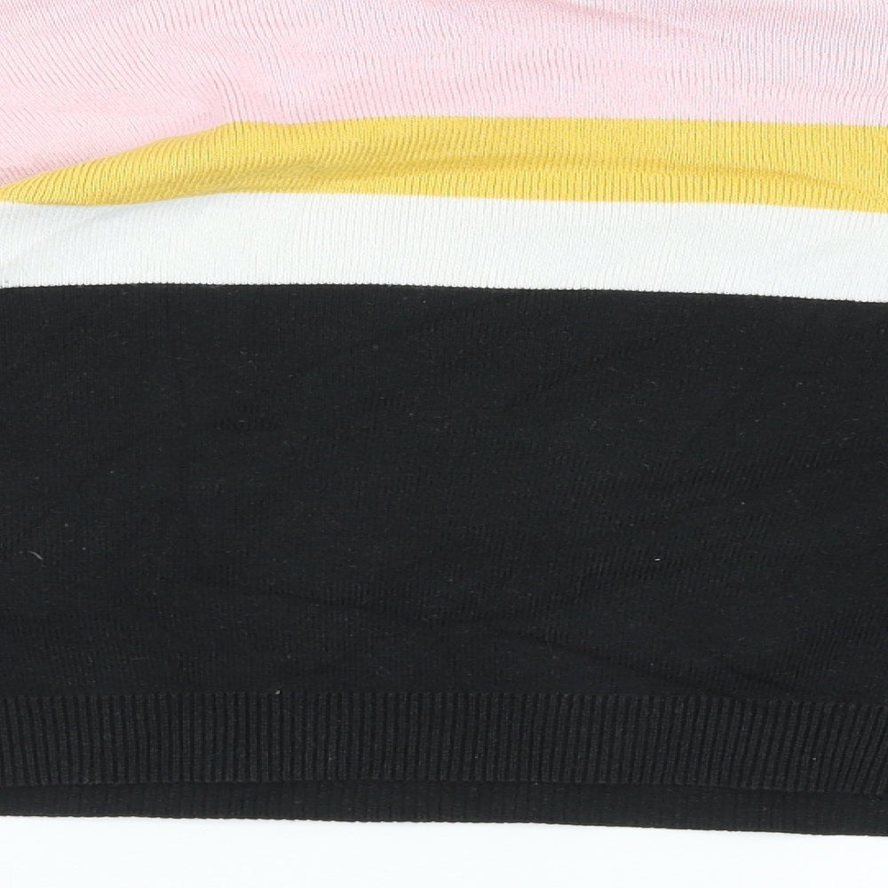 New Look Girls Black Striped Pullover Sweatshirt Size 12-13 Years