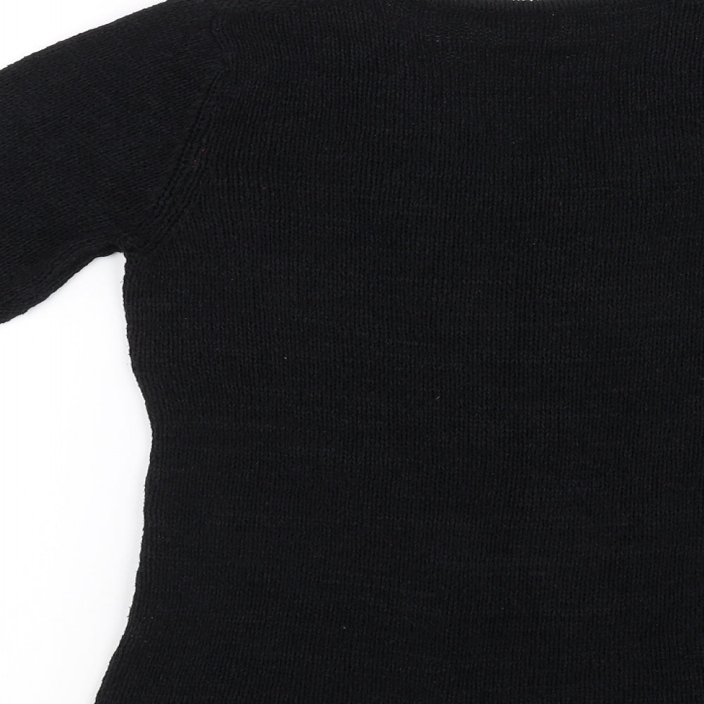 Donatella Maurizio Womens Black Pullover Sweatshirt Size M