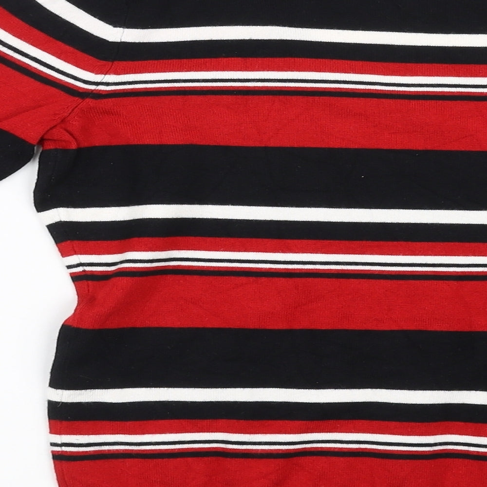 TESCO Womens Red Striped Pullover Sweatshirt Size 8