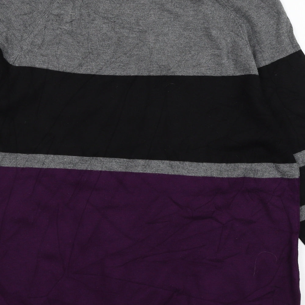 Debenhams Womens Purple Striped Knit Pullover Jumper Size 12