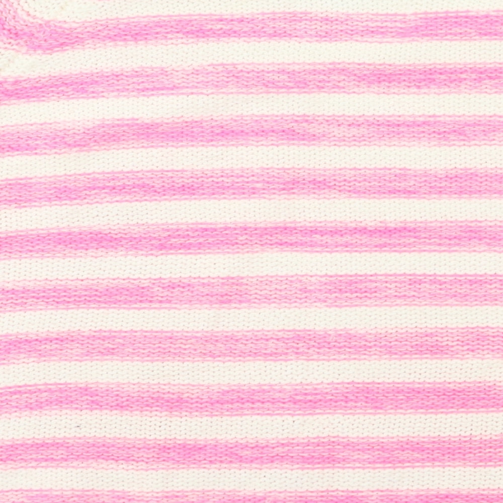 YD Girls Pink Striped Pullover Jumper Size 12 Years