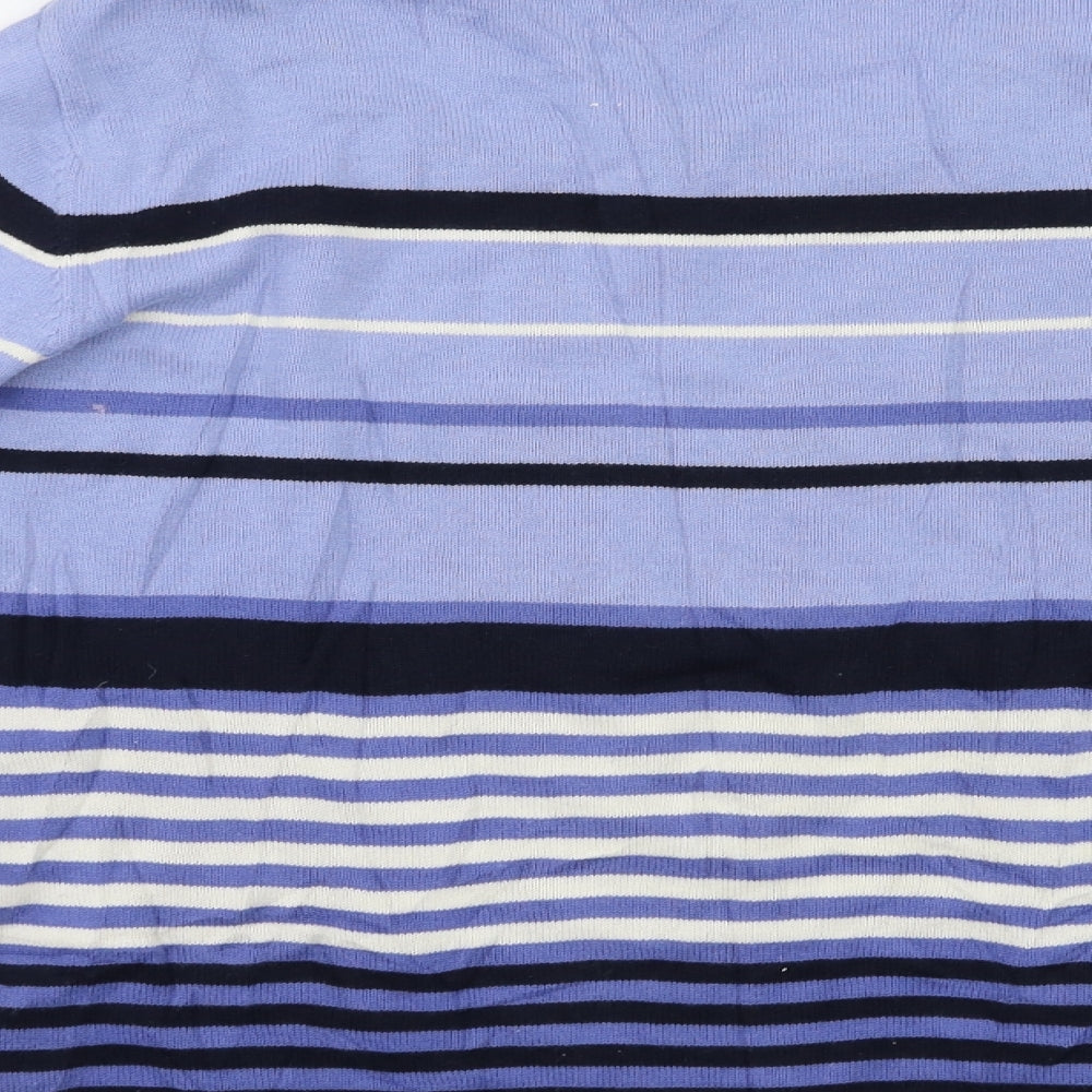 EWM Womens Blue Striped Pullover Jumper Size S