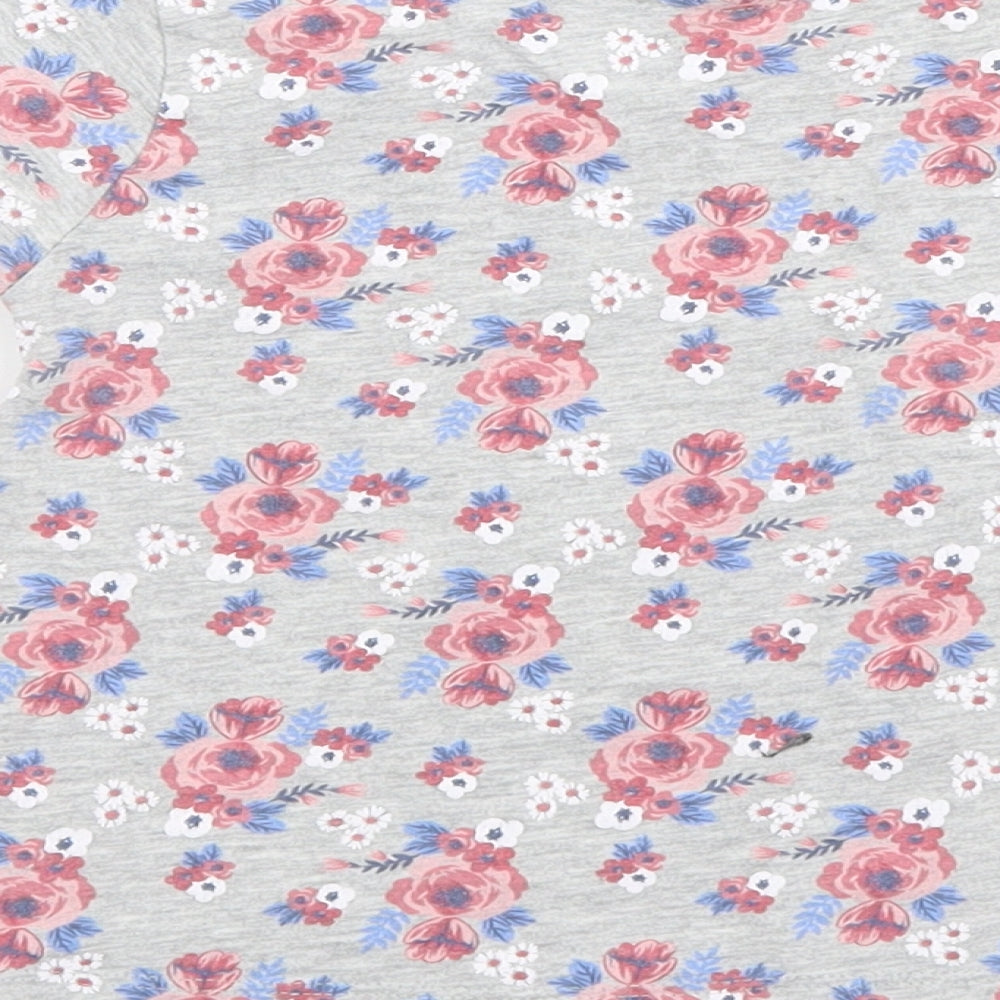 Priark Girls Grey Floral Basic T-Shirt Size 2-3 Years