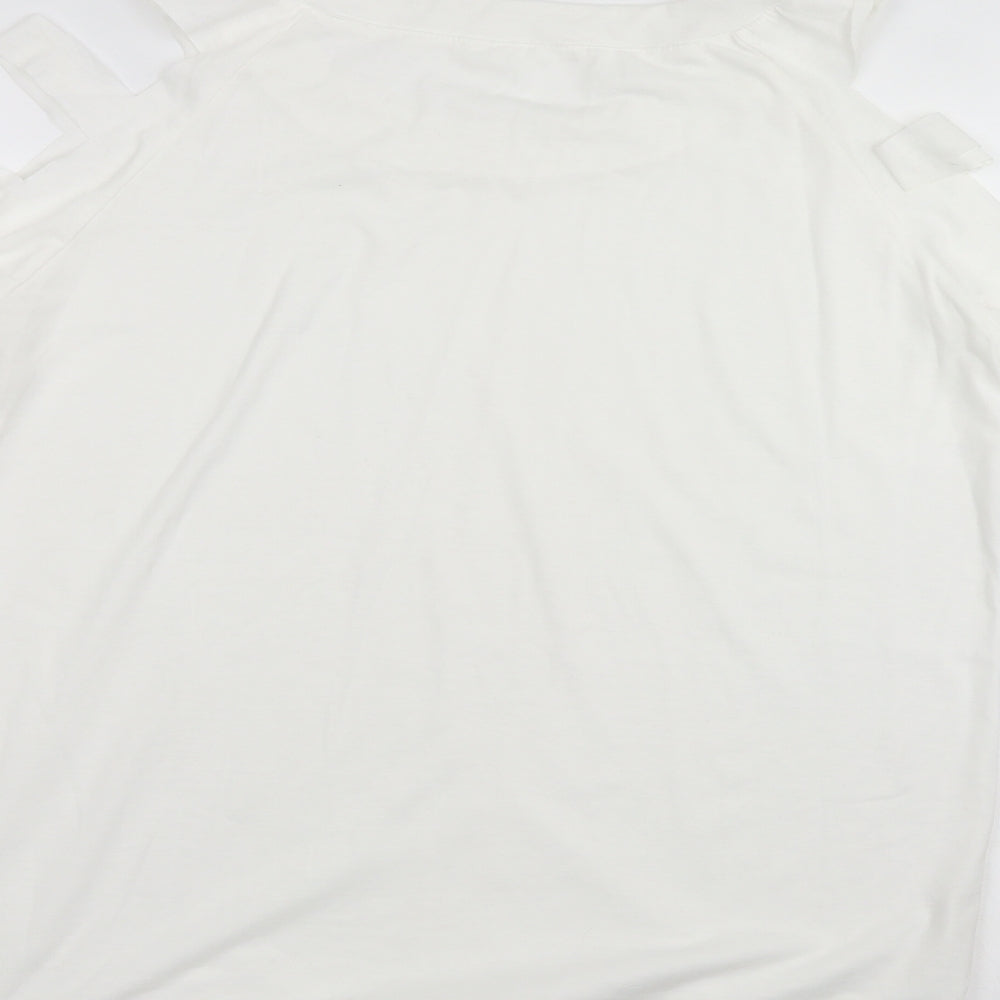 ZY Womens White Pullover Jumper Size 2XL