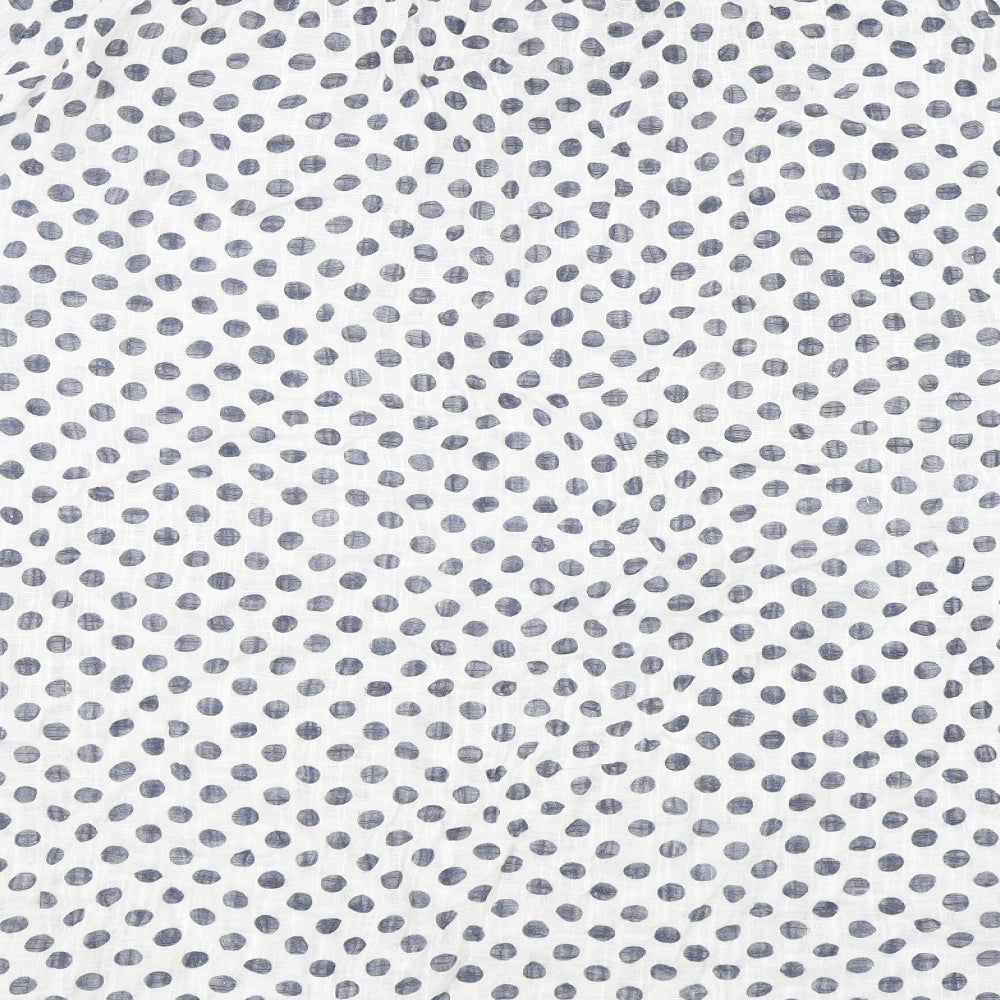 Izabel Womens White Polka Dot Basic Blouse Size 14