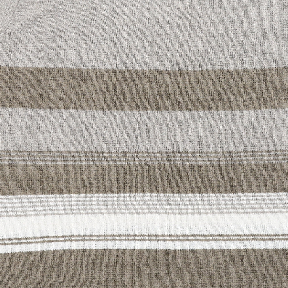 Bonmarché Womens Brown Striped Pullover Jumper Size XL