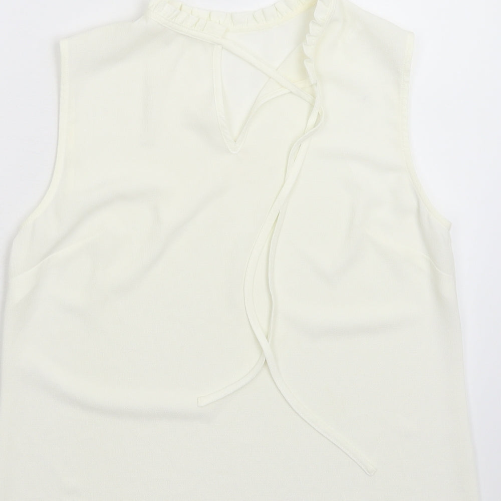 Preworn Womens Ivory Basic Blouse Size M
