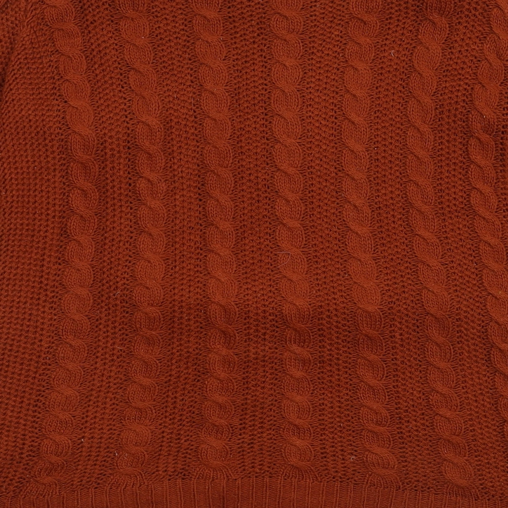 Preworn Womens Orange Henley Jumper Size M