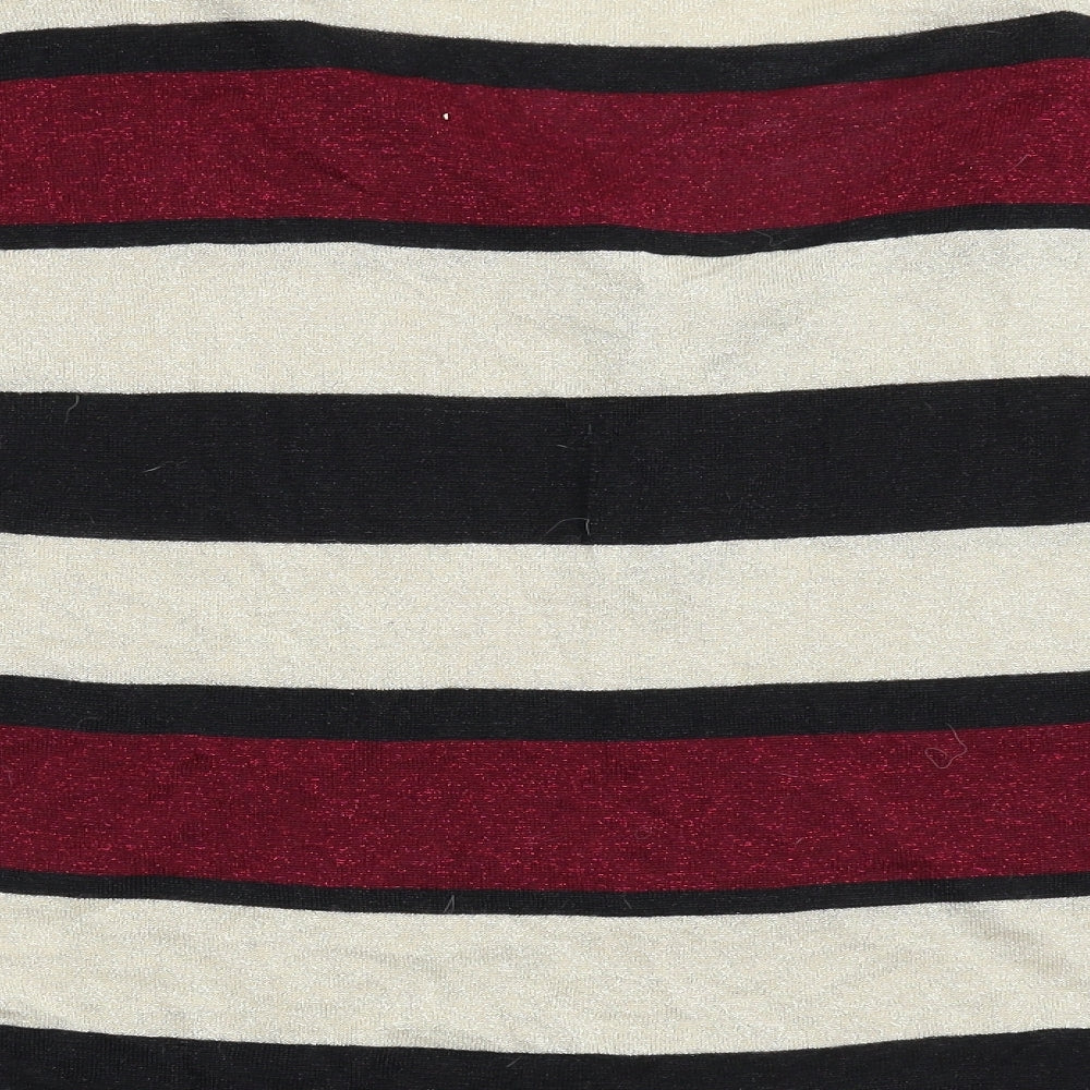 Blue Vanilla Womens Multicoloured Striped Knit Henley Jumper Size S