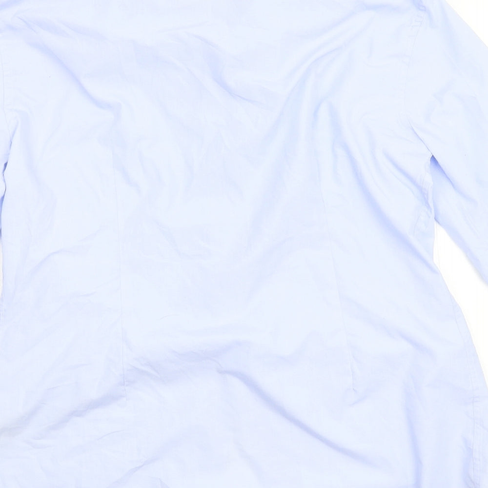 M&S Mens Blue Button-Up Size 15