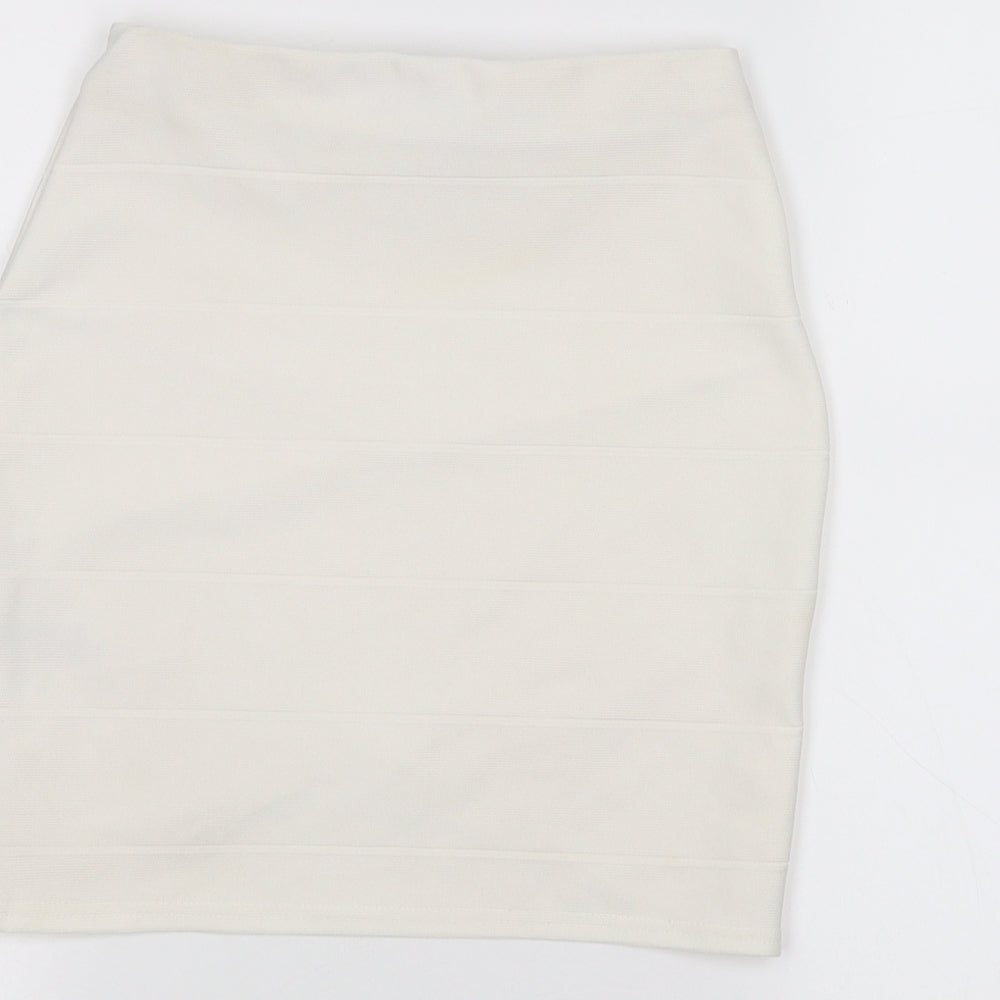 Missguided Womens White A-Line Skirt Size 6