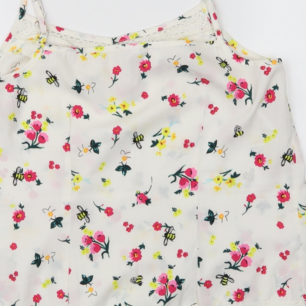 Henry Holland Womens White Floral Basic Blouse Size 12