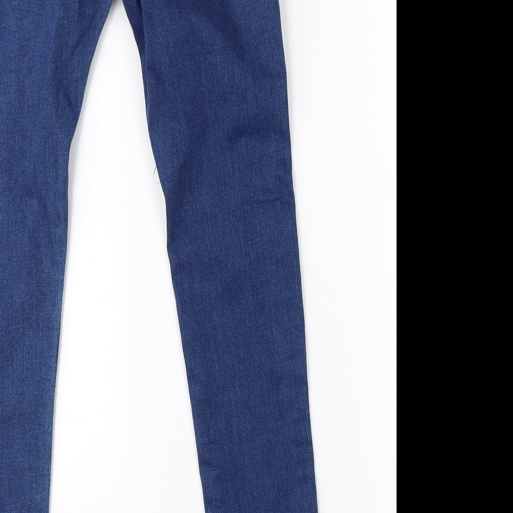 Faythlanu Womens Blue Denim Straight Jeans Size M L27 in