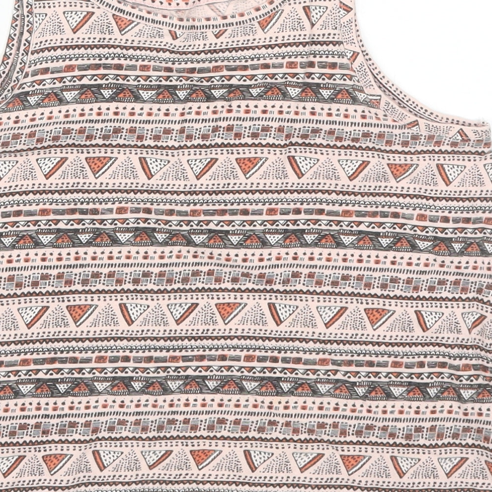 Pep & Co Girls Pink Geometric Basic Tank Size 9 Years