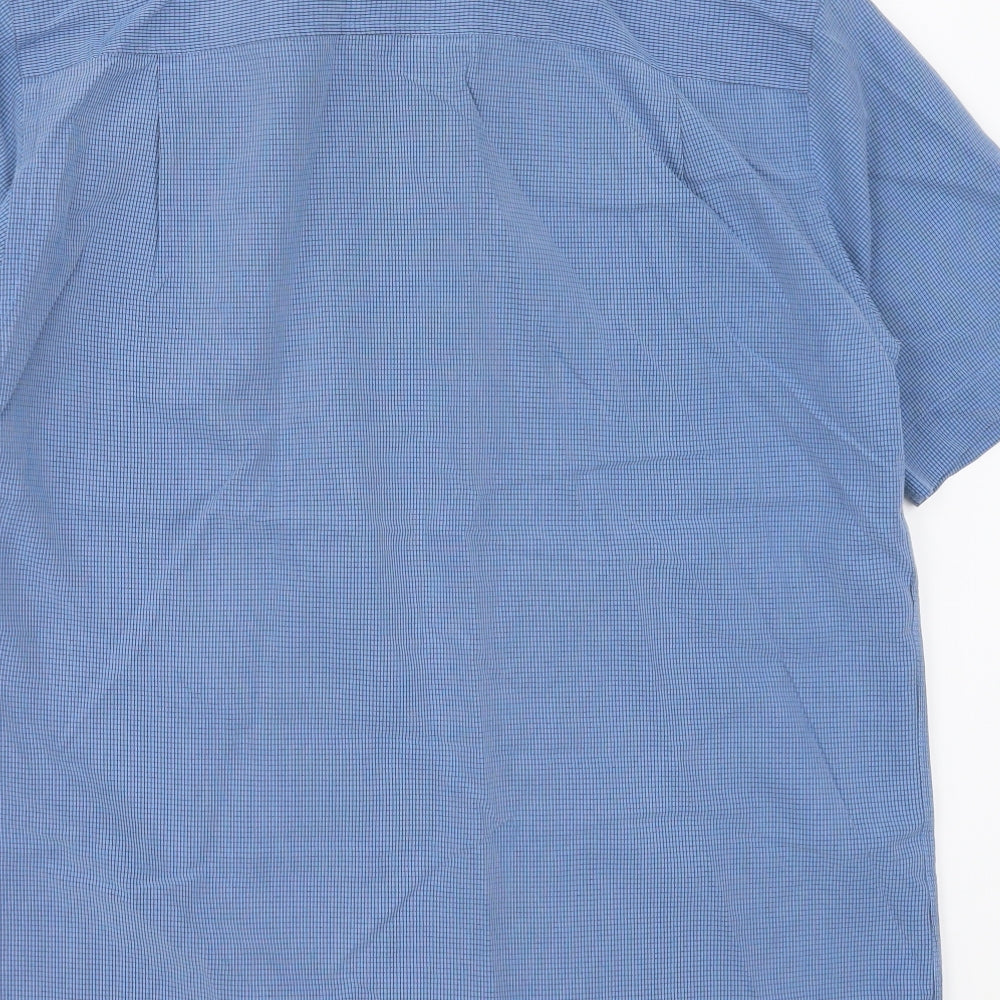 NEXT Mens Blue Check Button-Up Size S