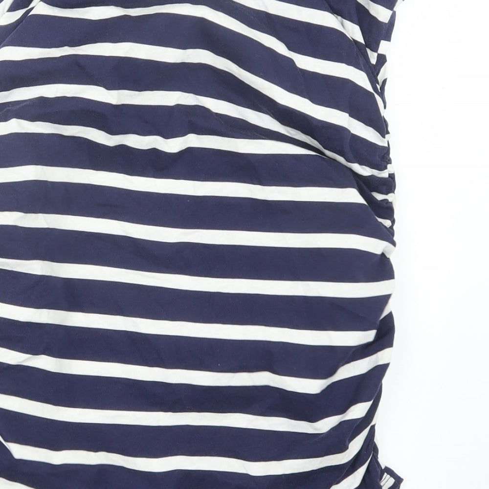 Dorothy Perkins Womens Blue Striped Basic T-Shirt Size 14
