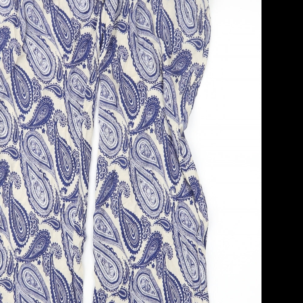desray Womens Blue Paisley Trousers Size 27 in L30 in