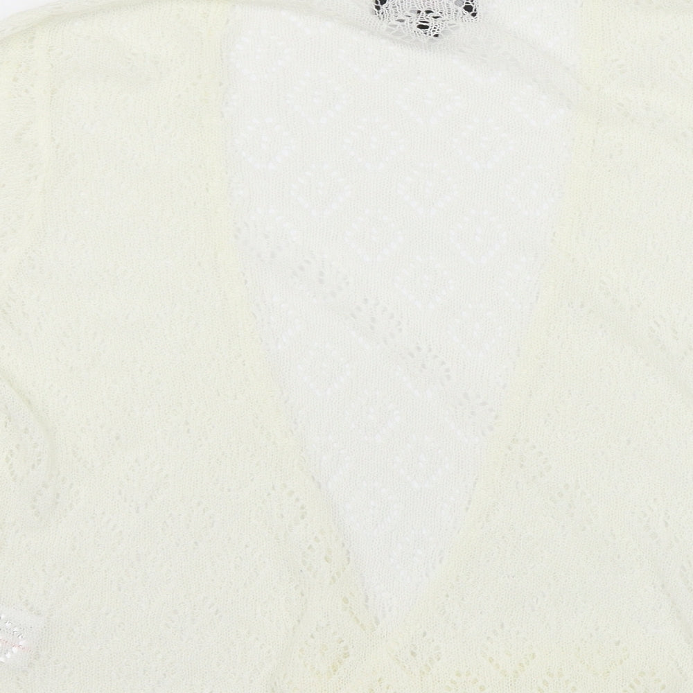 Simon Jefferey Womens White Knit Cardigan Jumper Size XL