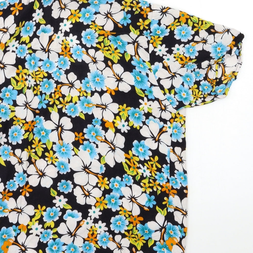 Casual Corner Mens Blue Floral Button-Up Size S