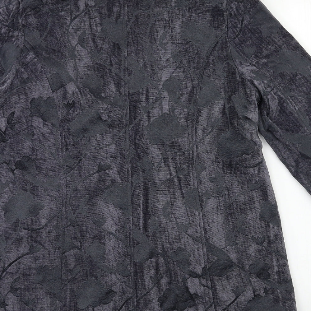 TIGI Womens Grey Floral Overcoat Coat Size 10