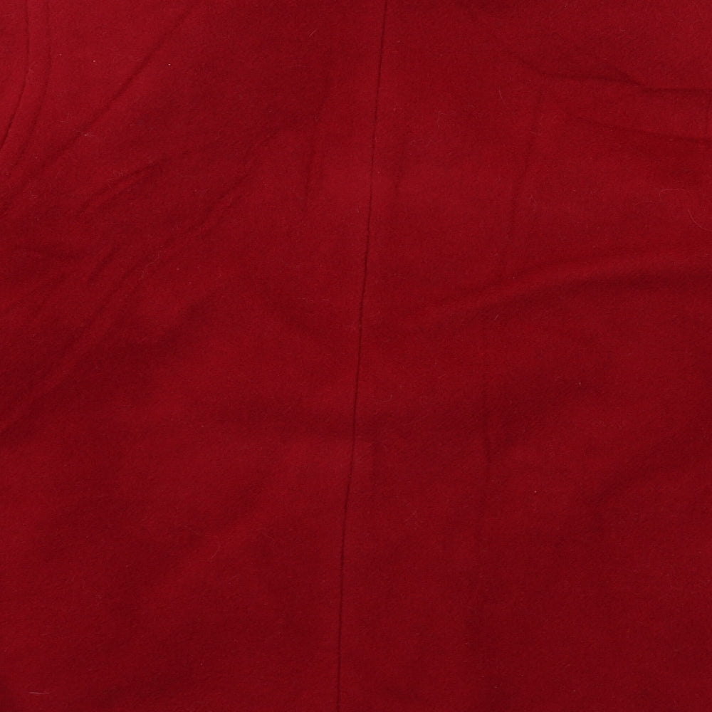 Preworn Womens Red Overcoat Coat Size 14