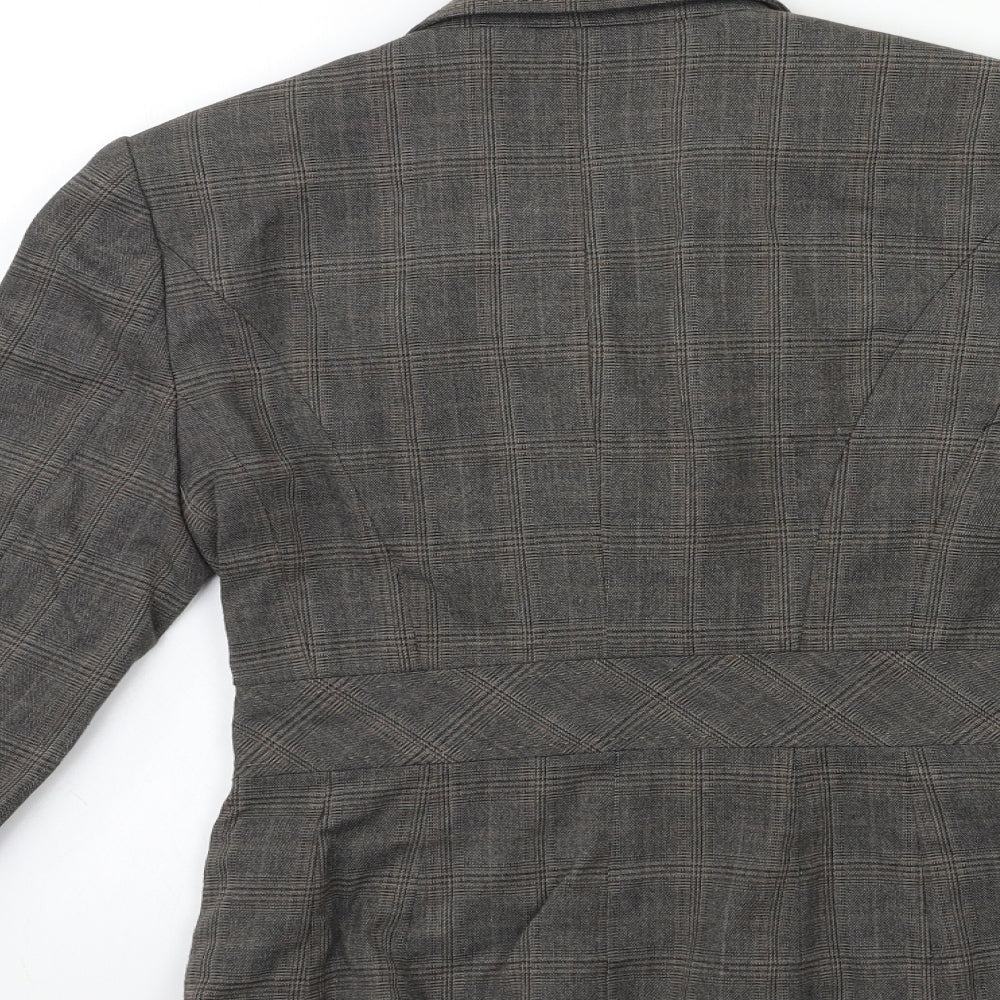 NEXT Womens Grey Check Jacket Suit Jacket Size 8