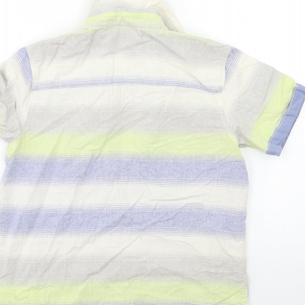 F&F Boys Blue Striped Basic Button-Up Size 10 Years