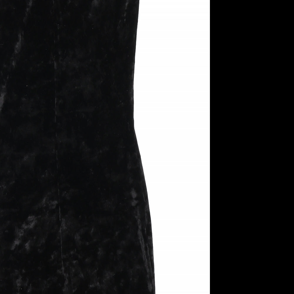 Edge Womens Black Velour Bodycon Size 8
