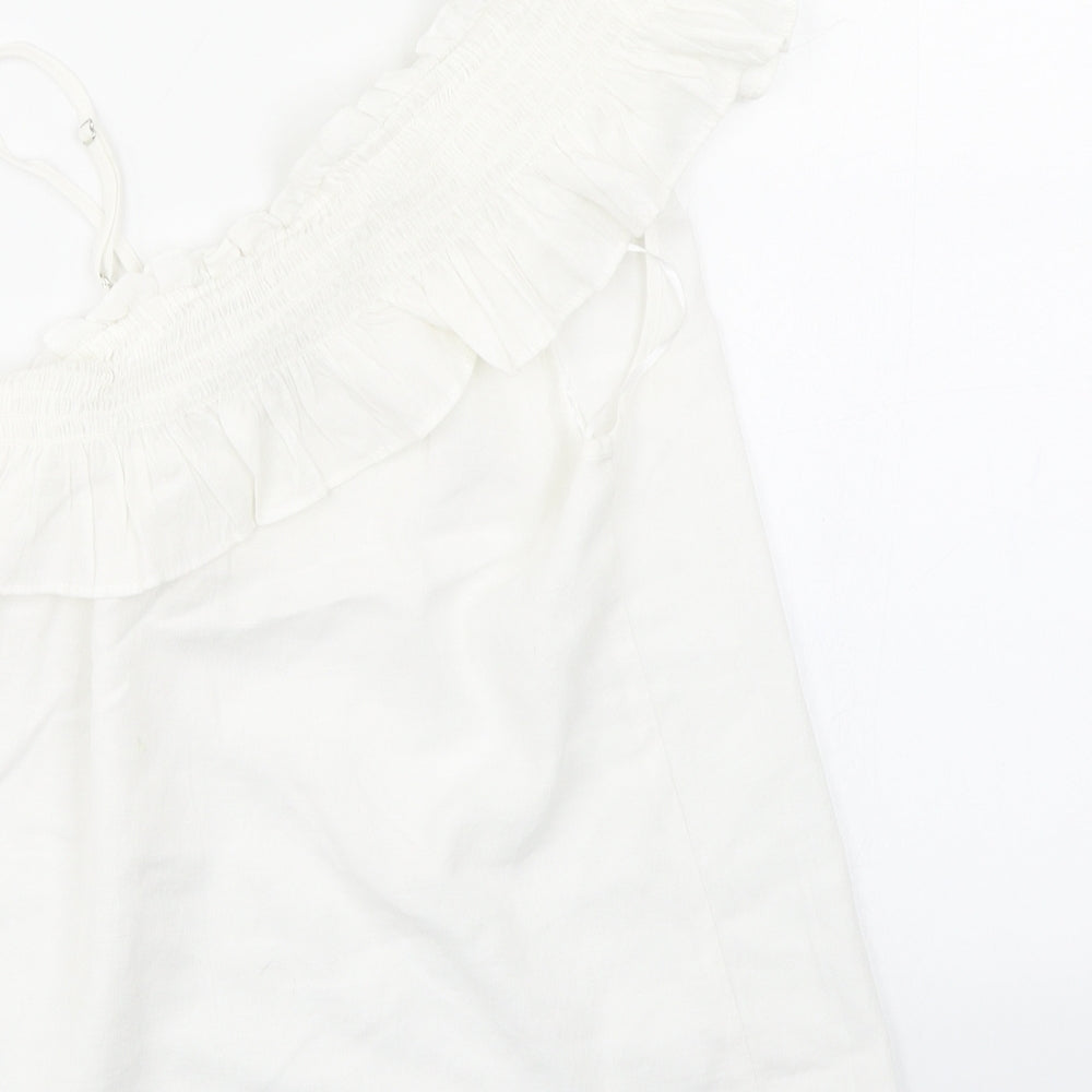 Peacocks Womens White Basic Blouse Size 10
