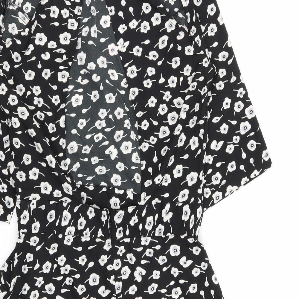 Blue Inc Womens Black Floral Fit & Flare Size 6