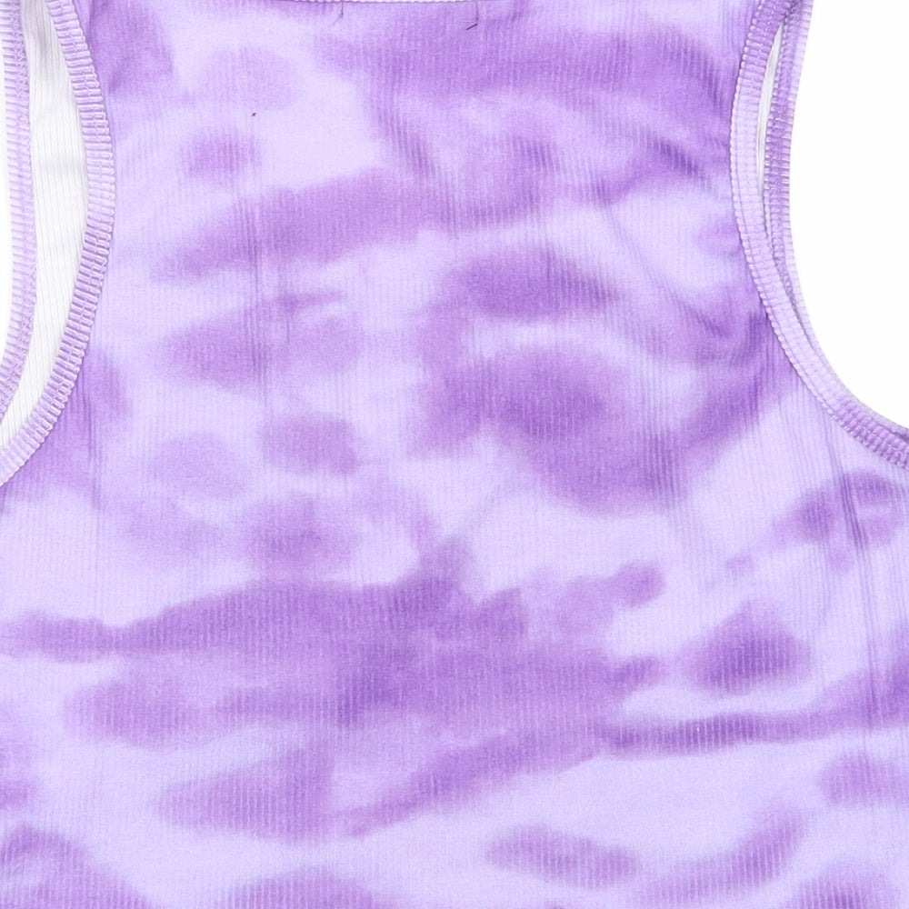 SheIn Womens Purple Geometric Basic Tank Size L