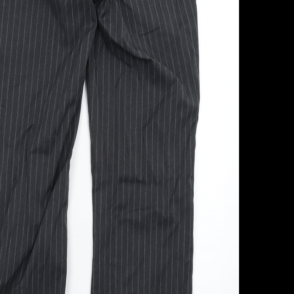 Mothercare Womens Grey Striped Trousers Size 34 in L30 in