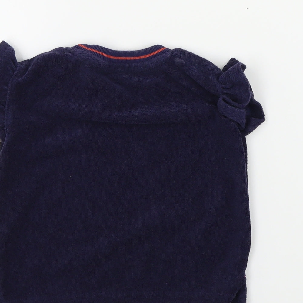 Nutmeg Girls Blue Colourblock Basic T-Shirt Size 2-3 Years