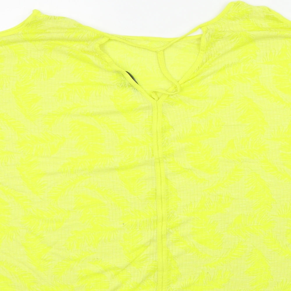 NEXT Womens Yellow Colourblock Basic T-Shirt Size 18