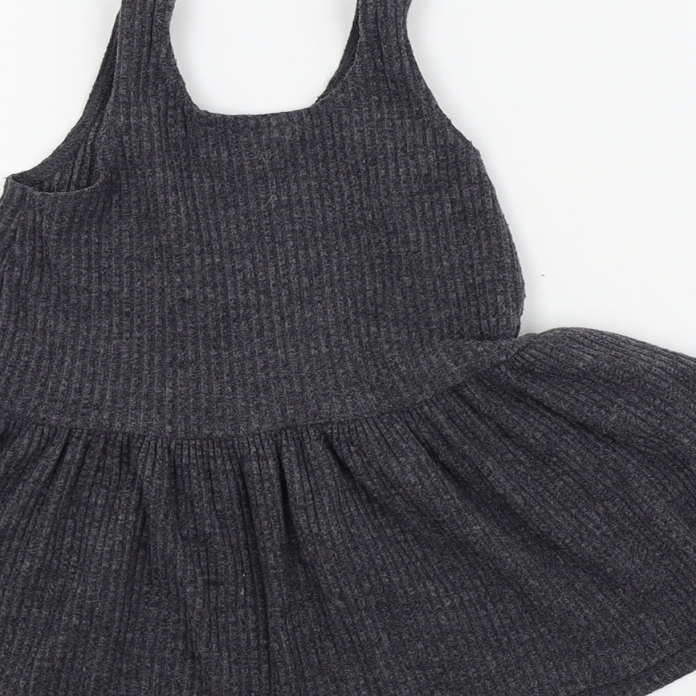 NEXT Girls Grey Chevron Fit & Flare Size 12-18 Months