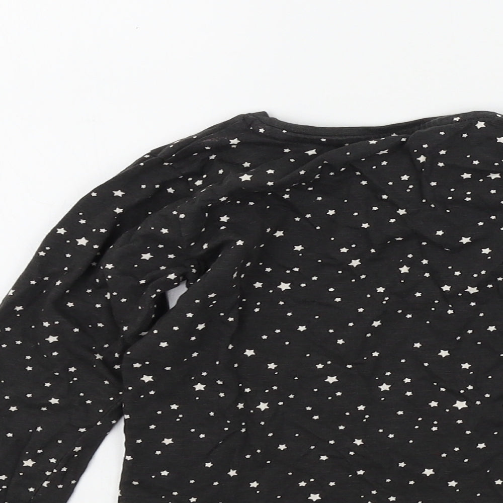 Preworn Girls Black Geometric Basic T-Shirt Size 2-3 Years