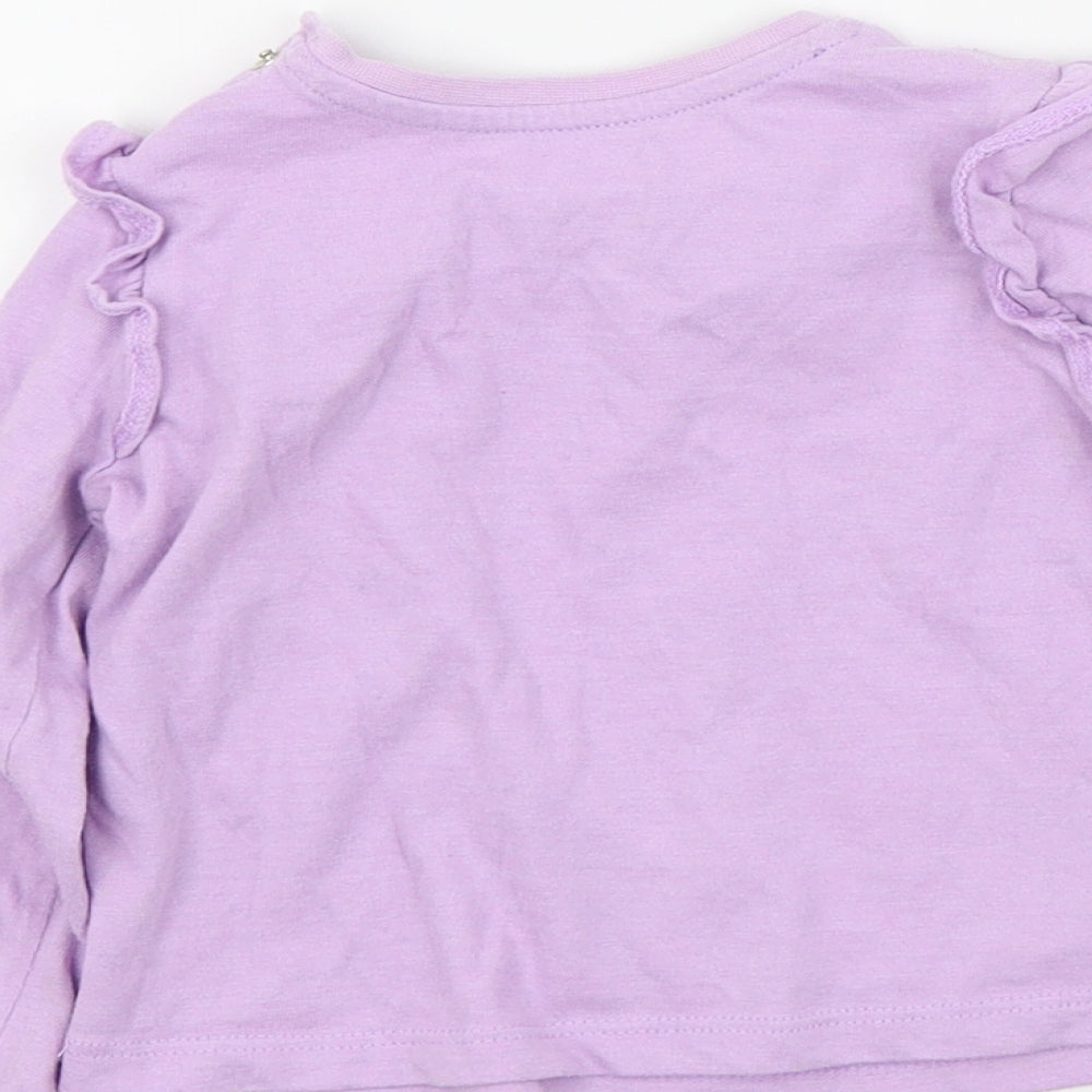 Mini Club Girls Purple Colourblock Basic T-Shirt Size 9-12 Months