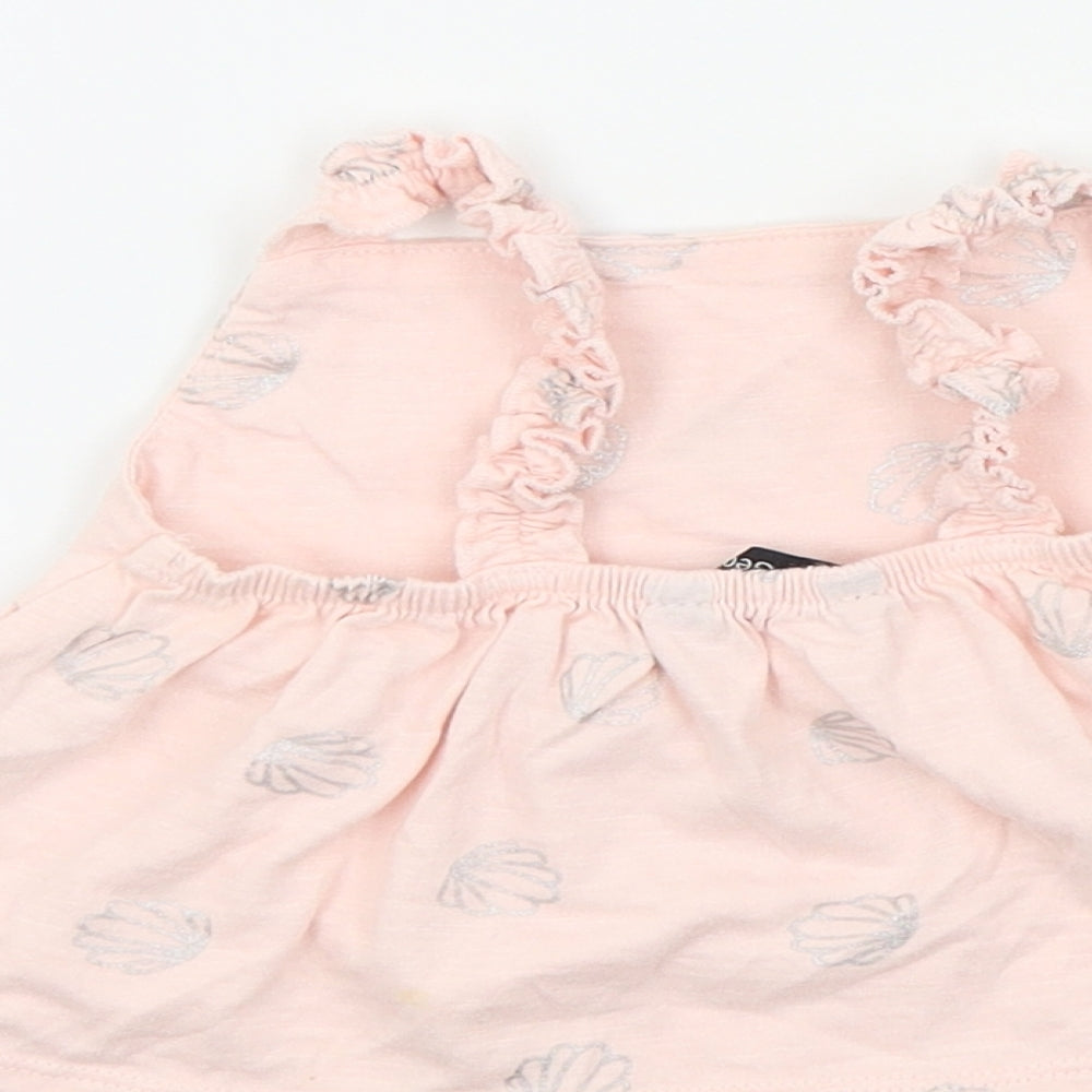 George Girls Pink Colourblock Basic T-Shirt Size 2-3 Years