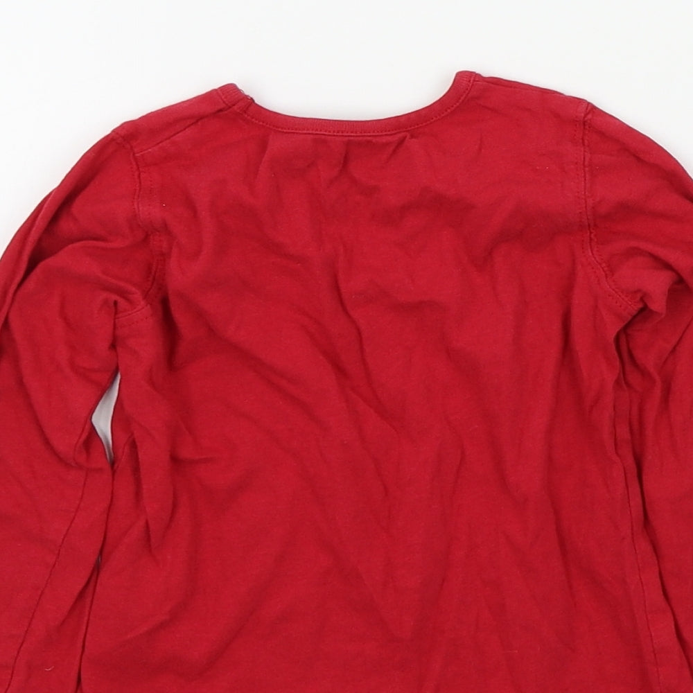 PEP&CO Girls Red Colourblock Basic T-Shirt Size 2-3 Years