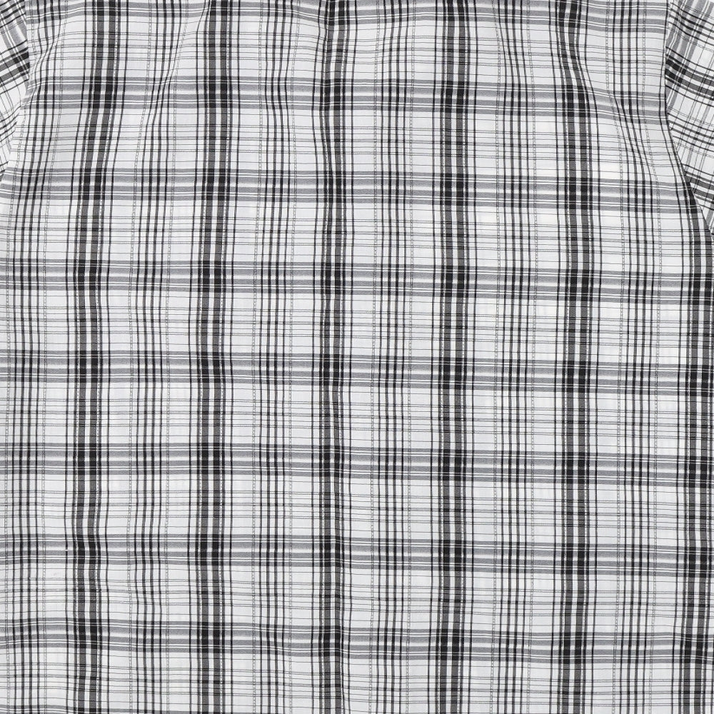 Christopher Marcus Mens Black Check Button-Up Size XL