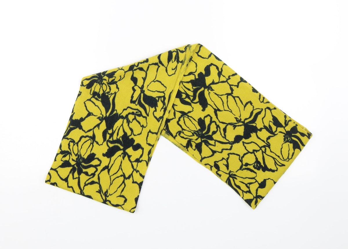Preworn Womens Yellow Floral Shawl/Wrap