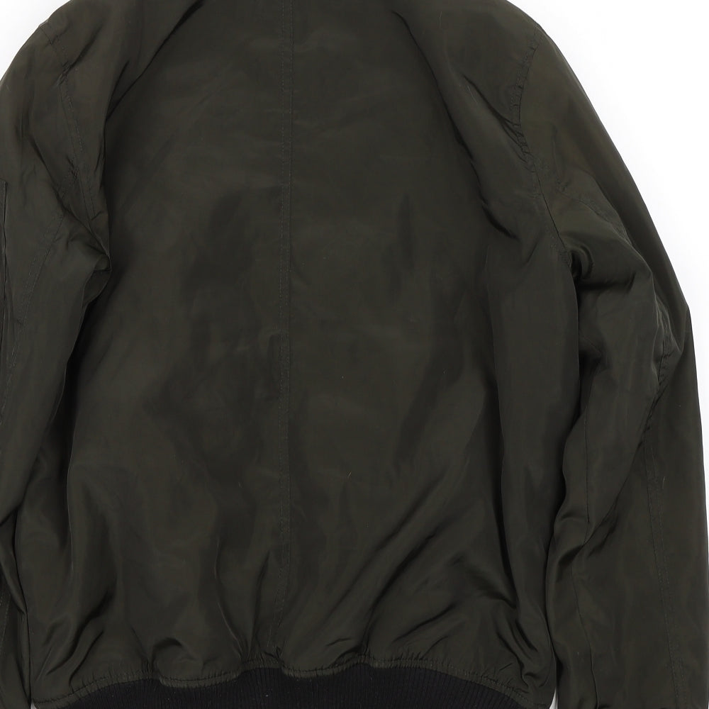 New Look Womens Green Bomber Jacket Coat Size 10