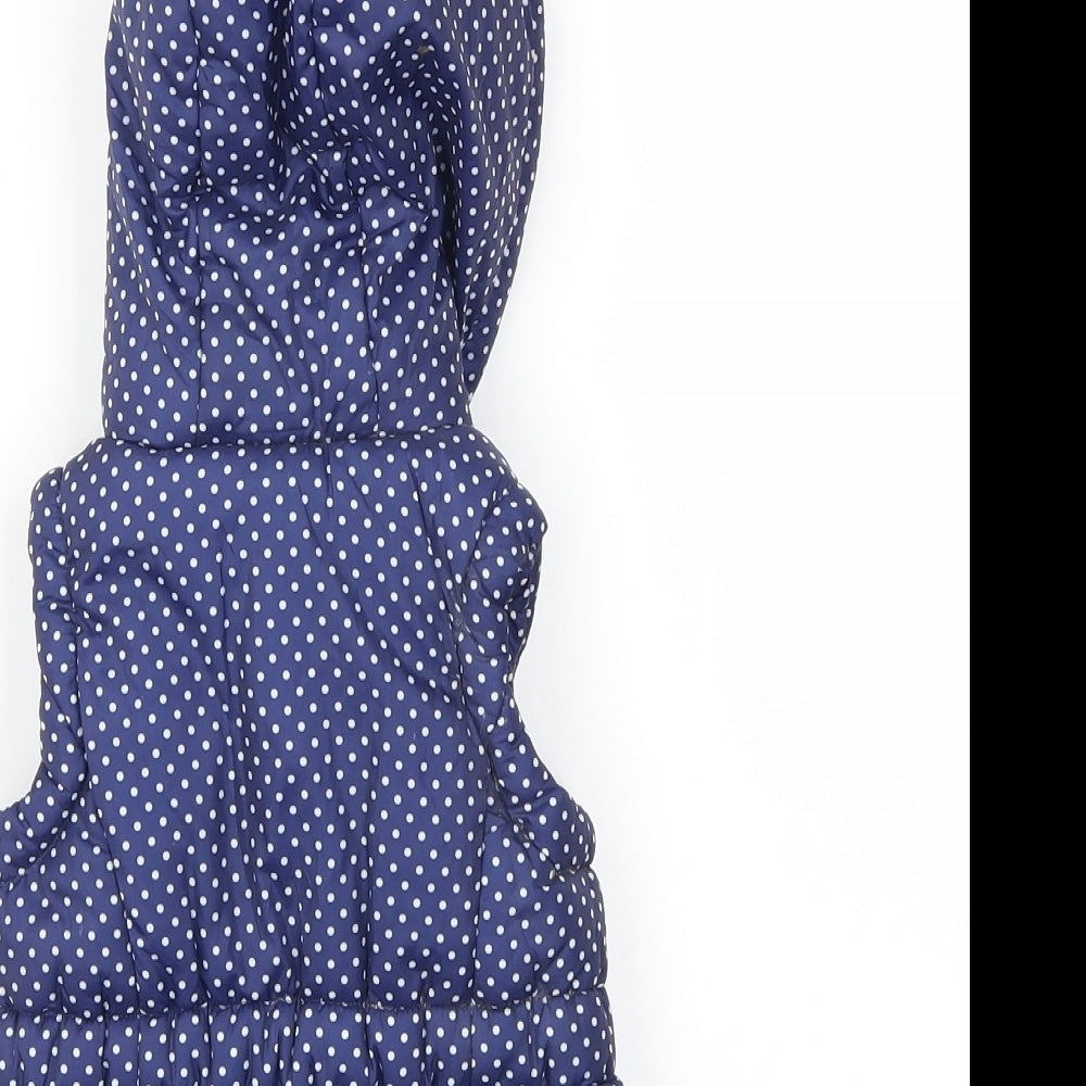 Matalan Girls Blue Polka Dot Gilet Coat Size 3-6 Months