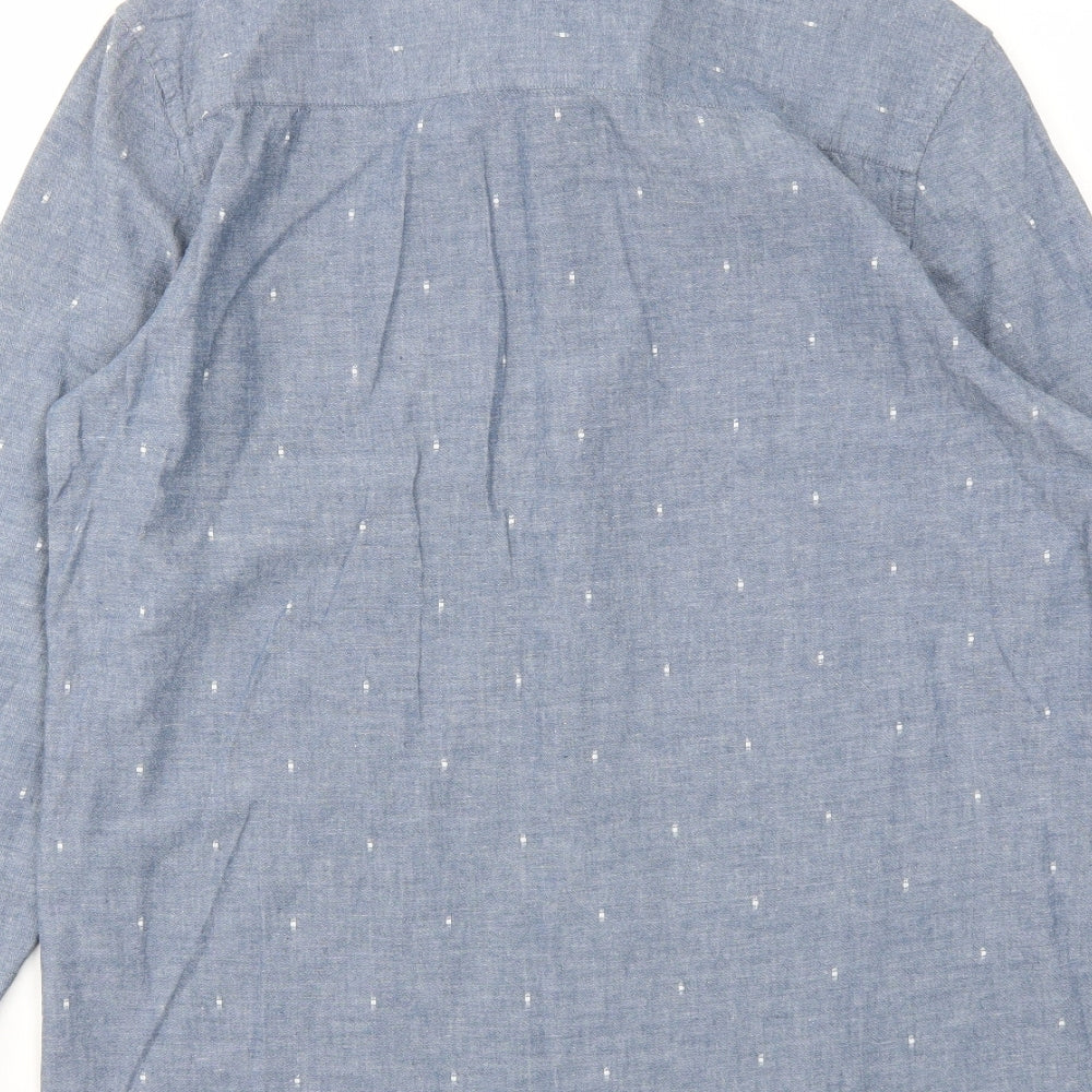 Topman Mens Blue Button-Up Size M