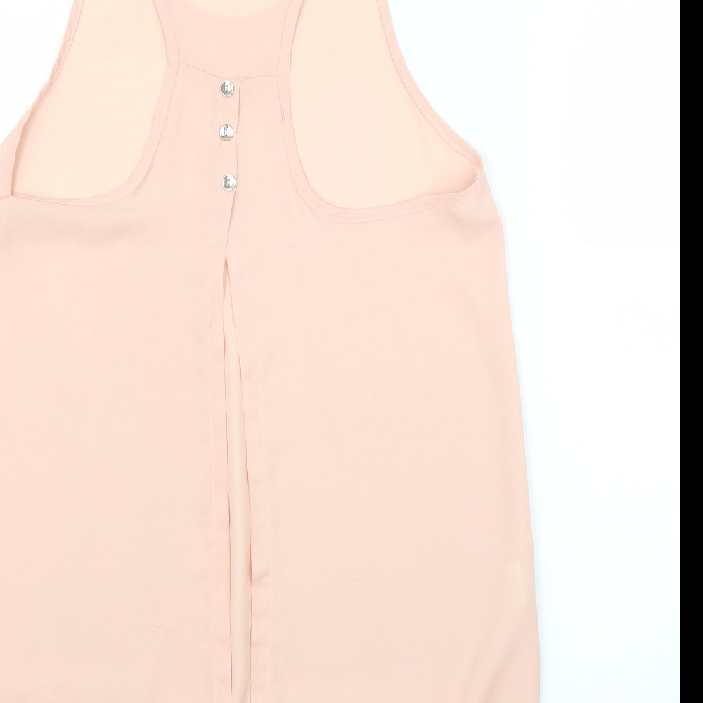 Only Fashion Womens Pink Basic Blouse Size M - Split down back