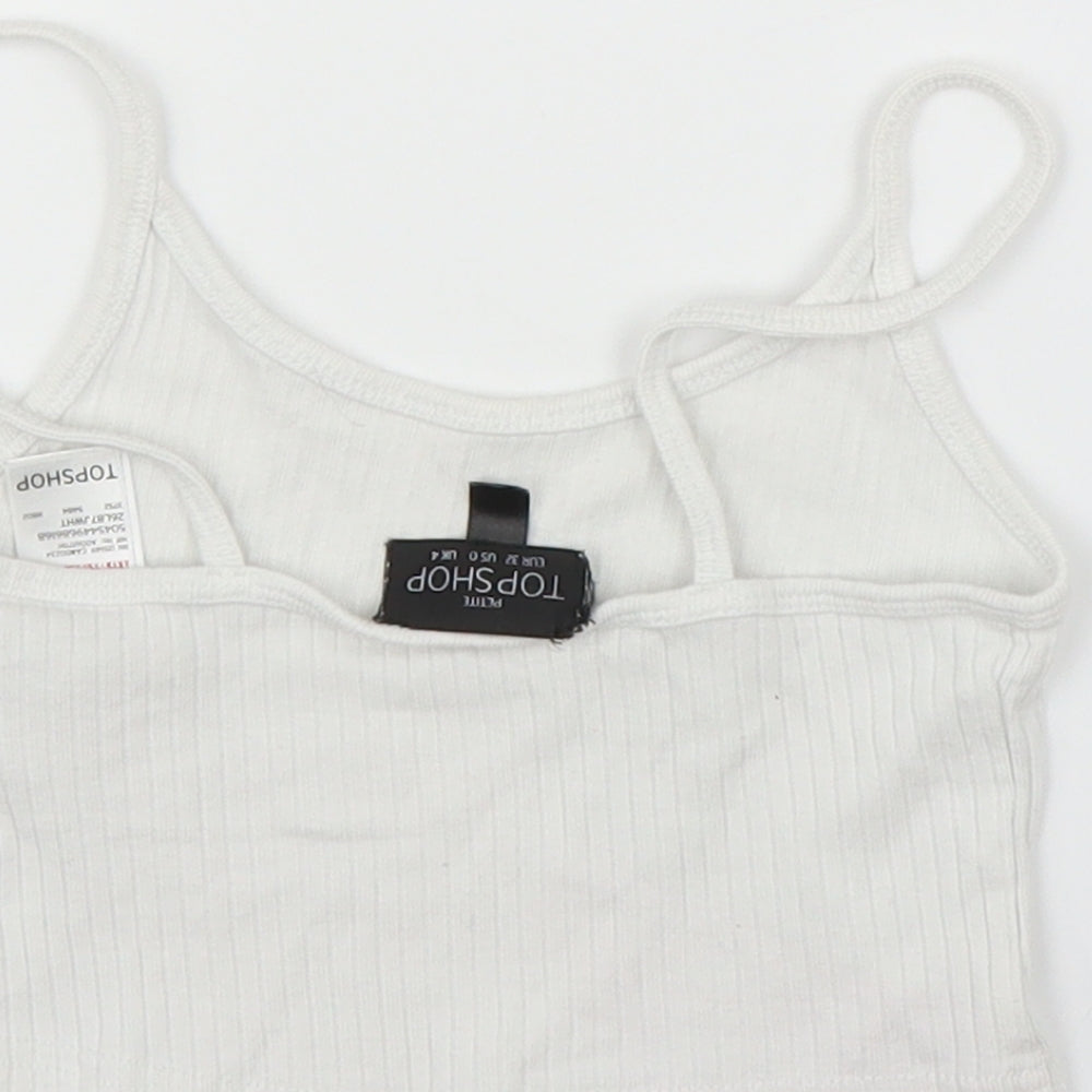 Topshop Womens White Camisole Blouse Size 4 - Cropped
