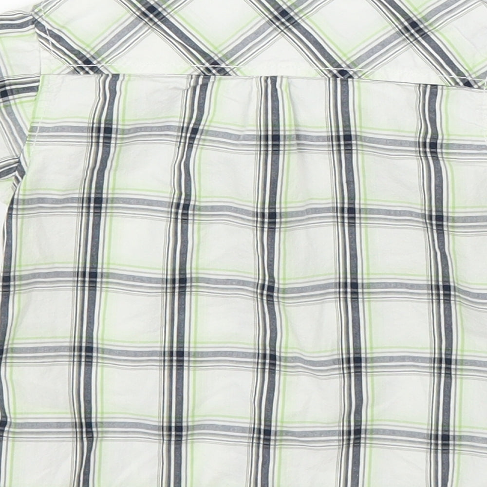 H&M Boys Green Plaid Basic Button-Up Size 12 Months
