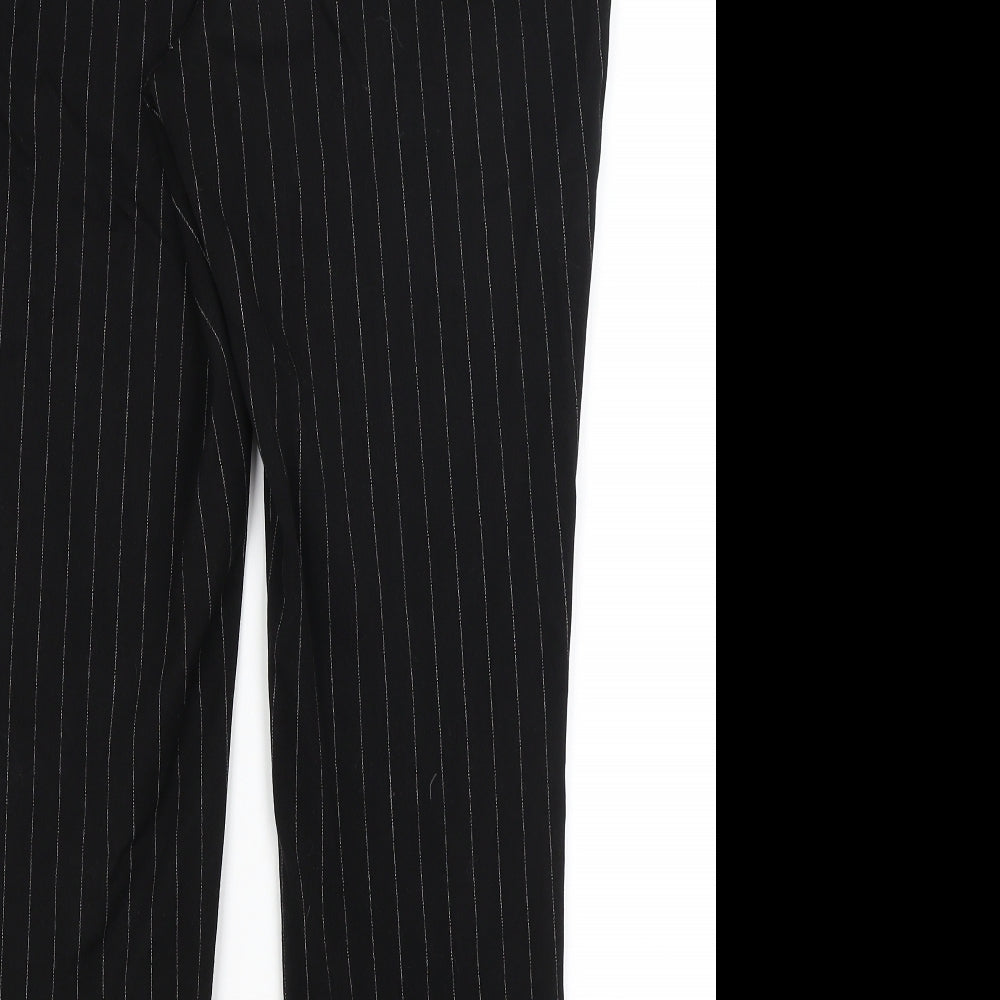 Very Womens Black Striped Dress Pants Trousers Size 14 L26 in