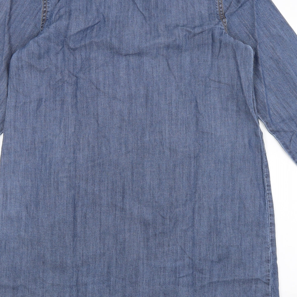 Blue 73 Womens Blue A-Line Size 8